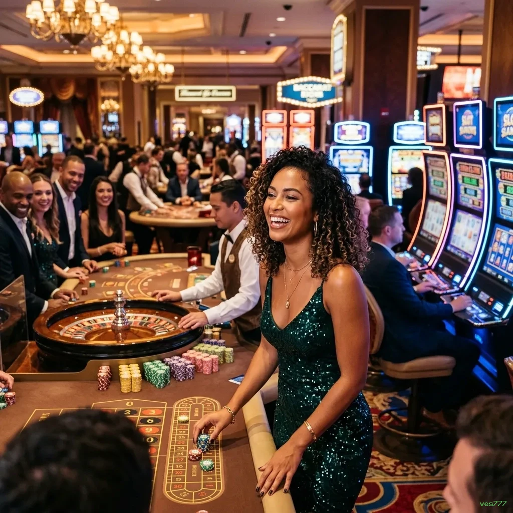 Imagem promocional do cassino online da ves777 mostrando jogos ao vivo